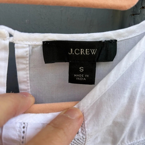 J Crew White Broderie Anglaise Tee, size Small - Picture 9 of 10